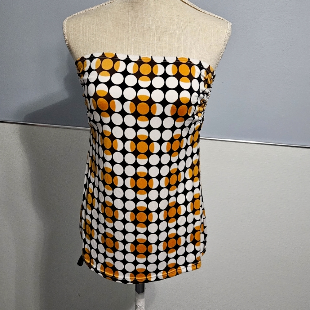 Maurices Women's Geometric Design Spandex Tube Top. Size M Yellow & Black. Retro